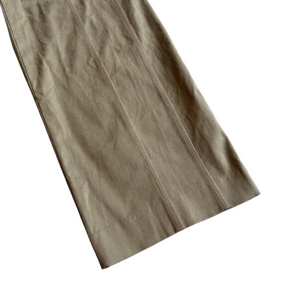 LVIR High-Waisted Straight Leg Trousers Pants Khaki Suede Cotton Size Large NWT - Picture 5 of 16